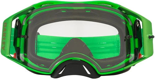 Oakley Airbrake Moto мотоочки зелено-черный, прозрачная линза (OO7046-A8)