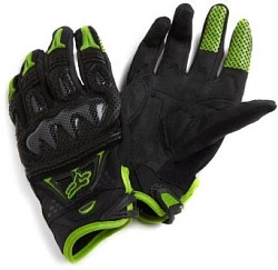 Fox Bomber мотоперчатки с защитой, черно-зеленый