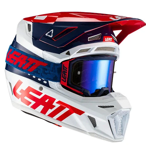 Leatt Kit Moto 8.5 V21 Blue шлем кроссовый + Velocity 5.5 мотоочки