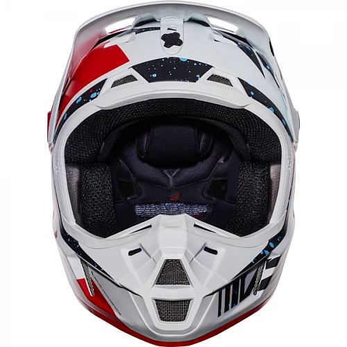 Fox Racing V2 Nirv шлем кроссовый, бело-черно-красный