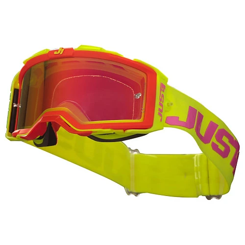 Just1 Nerve Absolute Fluo Yellow/Light Blue/Orange мотоочки, красная линза