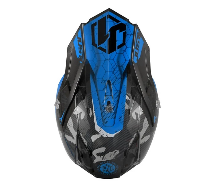 Just1 J32 SWAT Camo Blue Fluo шлем кроссовый, сине-черный