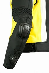 First Mach-2 YEL кожаная мотокуртка с защитой, черно-желтый