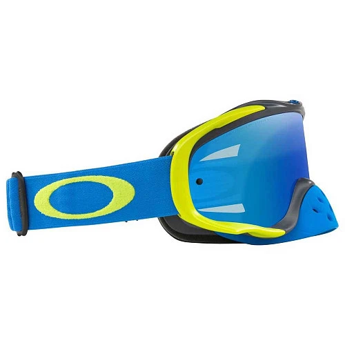 Oakley Crowbar Solid мотоочки, желто-голубой, синяя линза (OO7025-67)