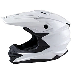 Ataki JK801A Solid шлем кроссовый, белый глянцевый