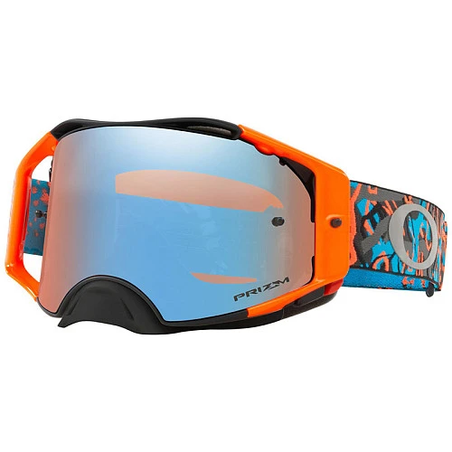 Oakley Airbrake MX Camo Vine Night мотоочки, оранжево-синий, синяя линза