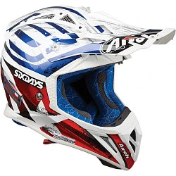 Airoh Aviator 2.3 шлем внедорожный, бело-сине-красный