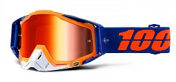 100% Racecraft Derestricted/Mirror Red Lens мотоочки, оранжево-синий, зеркальная красная линза
