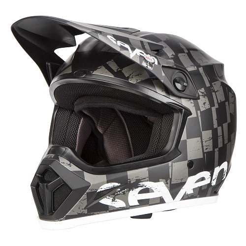 Bell MX-9 Mips Seven Checkmate шлем кроссовый, серо-черный матовый