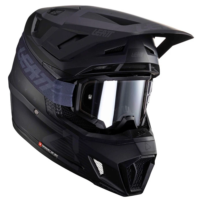 Leatt Kit Moto 7.5 V25 Stealth шлем кроссовый + Velocity 4.5 мотоочки
