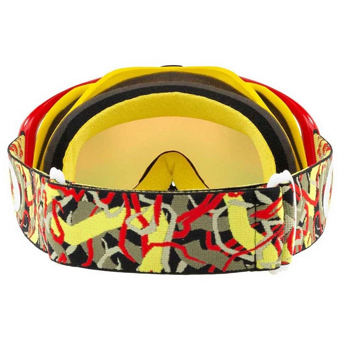 Oakley Crowbar Camo мотоочки, красно-желтый, оранжевая линза (OO7025-75)