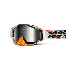 100% Racecraft Prium мотоочки, серо-оранжевый, зеркальная серебристая линза