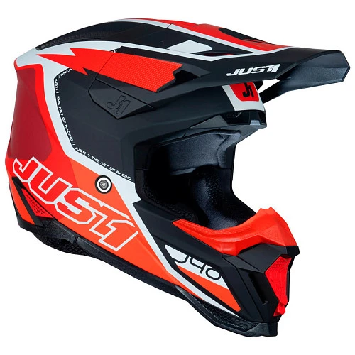Just1 J40 Flash Red White Black шлем кроссовый, красно-бело-черный