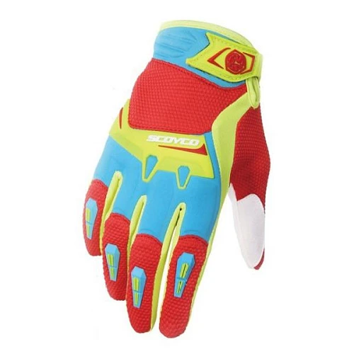 Scoyco MX57 мотоперчатки, сине-красно-желтый