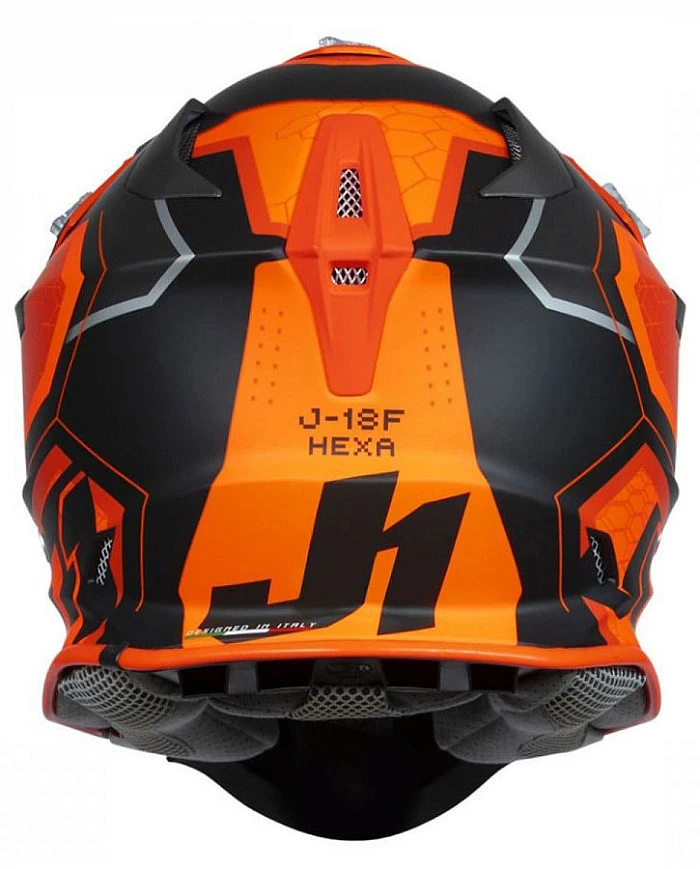 Just1 J18 Hexa Orange Titanium Black шлем кроссовый