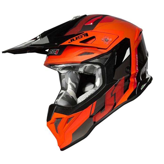 Just1 J39 Reactor Fluo Orange-Black шлем кроссовый