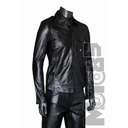 First M742 Рубашка кожаная на пуговицах, черный