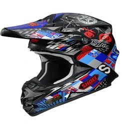 Shoei VFX-W Krack TC-2 шлем кроссовый, красно-сине-черный