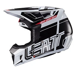Leatt Kit Moto 7.5 V24 Black/White шлем кроссовый + Velocity 4.5 мотоочки