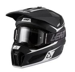 Leatt Kit Moto 3.5 V27 Black шлем кроссовый + Vizion 3.5 мотоочки, черный