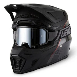 Leatt Kit Moto 9.5 Carbon V27 Carbon шлем кроссовый + Velocity 6.5 мотоочки, черный