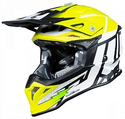 Just1 J39 Poseidon Fluo Yellow Black White шлем кроссовый