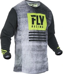 Fly Racing Kinetic Noiz джерси, черно-бело-желтый