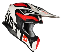Just1 J18 Virtual Fluo Red-White шлем кроссовый