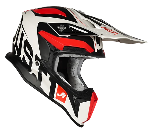 Just1 J18 Virtual Fluo Red-White шлем кроссовый