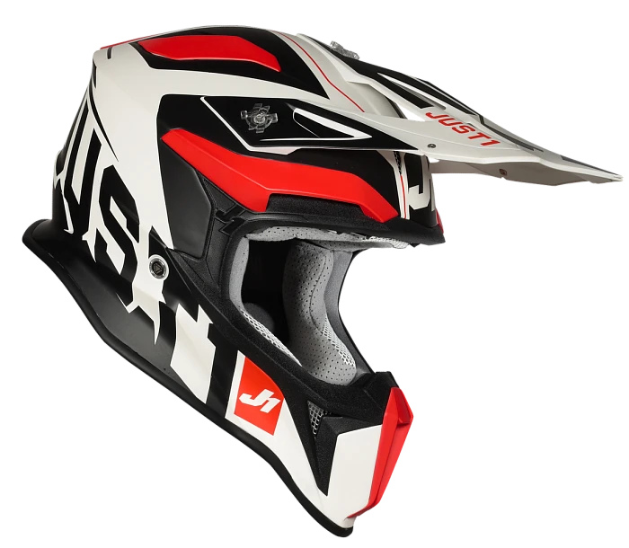 Just1 J18 Virtual Fluo Red-White шлем кроссовый