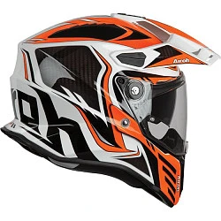 Airoh Commander Carbon шлем эндуро, оранжево-бело-черный