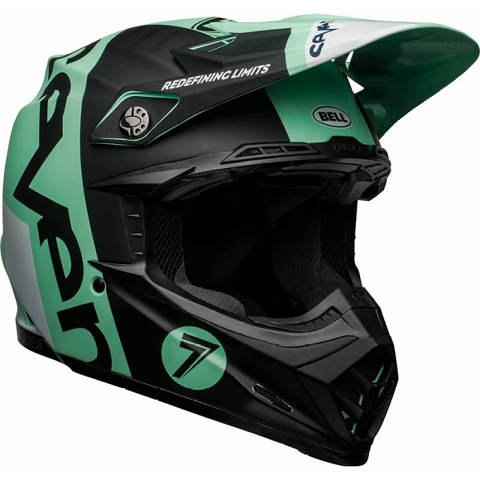 Bell Moto-9 Flex Seven Galaxy Matte Black/Mint/White шлем кроссовый