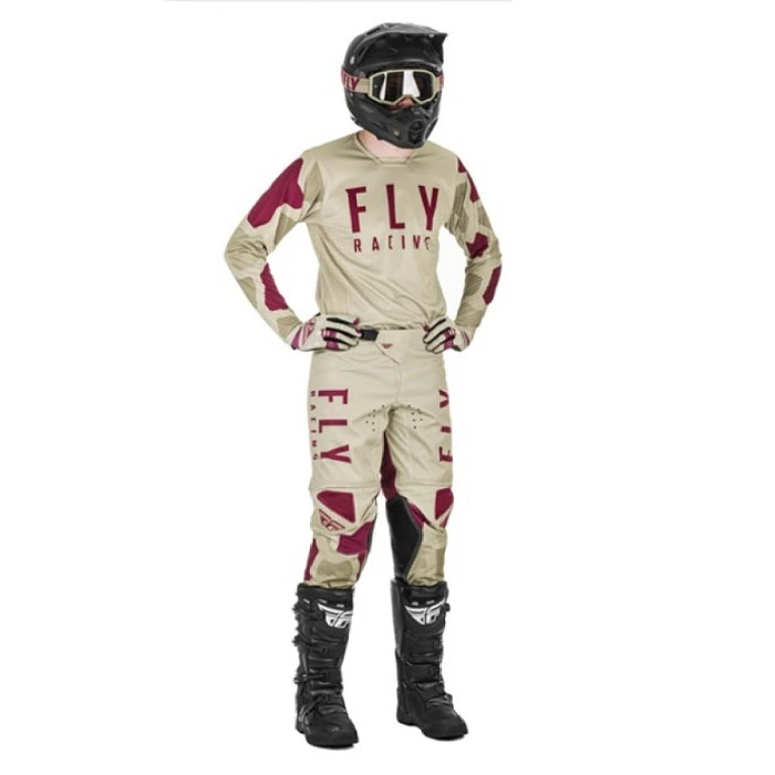 Fly Racing Kinetic K221 2021 комплект, бежево-бордовый