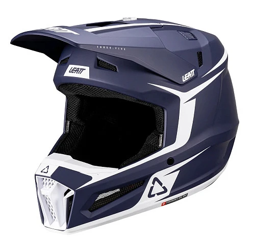 Leatt Kit Moto 3.5 Jr V26 Blue шлем подростковый + Vizion 2.5s мотоочки, синий