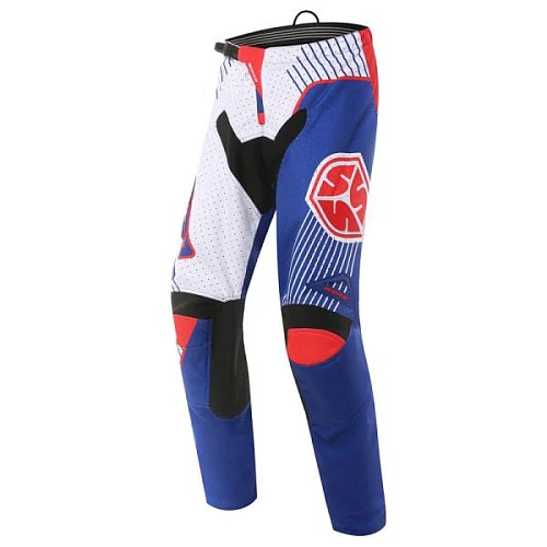 Scoyco P048 мотоштаны кросс, бело-синий