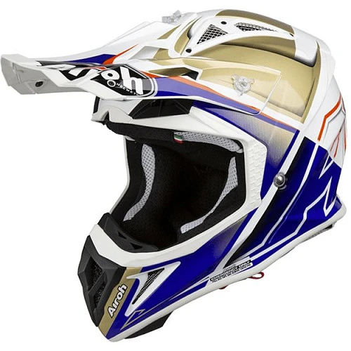 Airoh Aviator 2.2 Check Sand шлем внедорожный, сине-бело-золотой