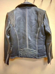 First L119 CRO Косуха женская с двумя молниями, состаренная кожа, черно-коричневый