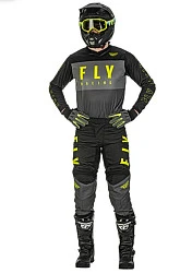 Fly Racing F-16 2022 джерси, серо-черно-желтый
