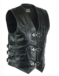 First V704 Жилет кожаный мужской с драконом