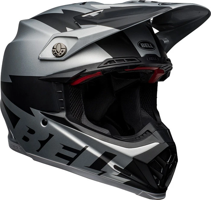Bell Moto-9 Flex Breakaway Matte Silver/Black шлем кроссовый