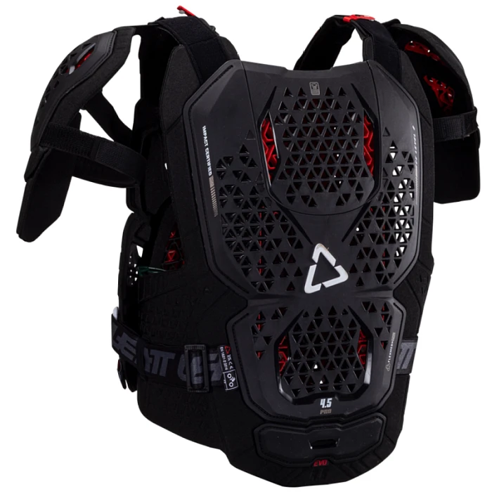 Leatt Chest Protector 4.5 Pro Evo Black панцирь с плечами, черный