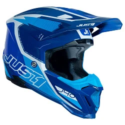 Just1 J40 Flash White Blue шлем кроссовый