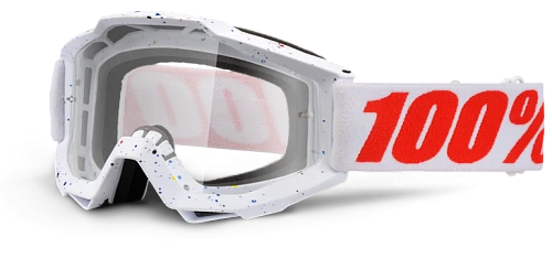 100% Accuri Skylar White/Clear Lens мотоочки, бело-красный