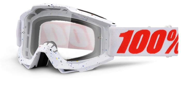 100% Accuri Skylar White/Clear Lens мотоочки, бело-красный