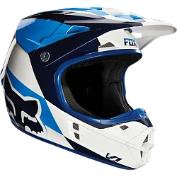 Fox Racing V1 Mako шлем кроссовый, бело-синий