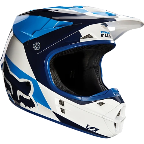 Fox Racing V1 Mako шлем кроссовый, бело-синий