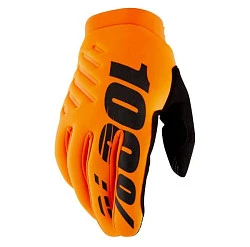 100% Brisker Youth Fluo Orange/Black мотоперчатки подростковые, оранжево-черный