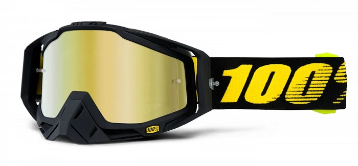 100% Racecraft Raceday/Mirror Gold Lens мотоочки, желто-черный,зеркальная золотая линза