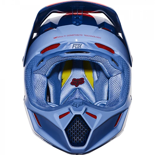 Fox Racing V3 Libra шлем кроссовый, серо-сине-оранжевый