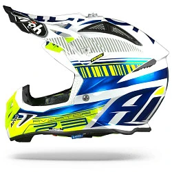 Airoh Aviator 2.3 шлем внедорожный, бело-желто-голубой